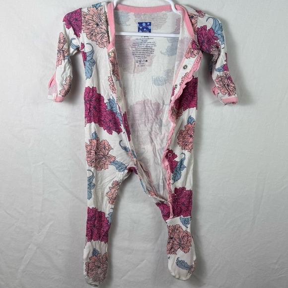 KicKee Pants Floral Kids Footie Pajamas Girls Size 3-6M - Picture 1 of 4